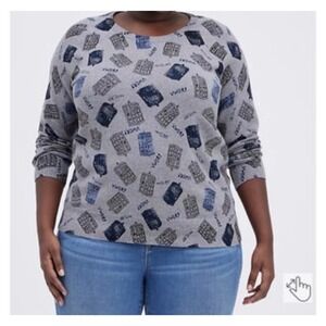 Her Universe Doctor Who Torrid Plus Size 3 Grey Cotton Sweaters